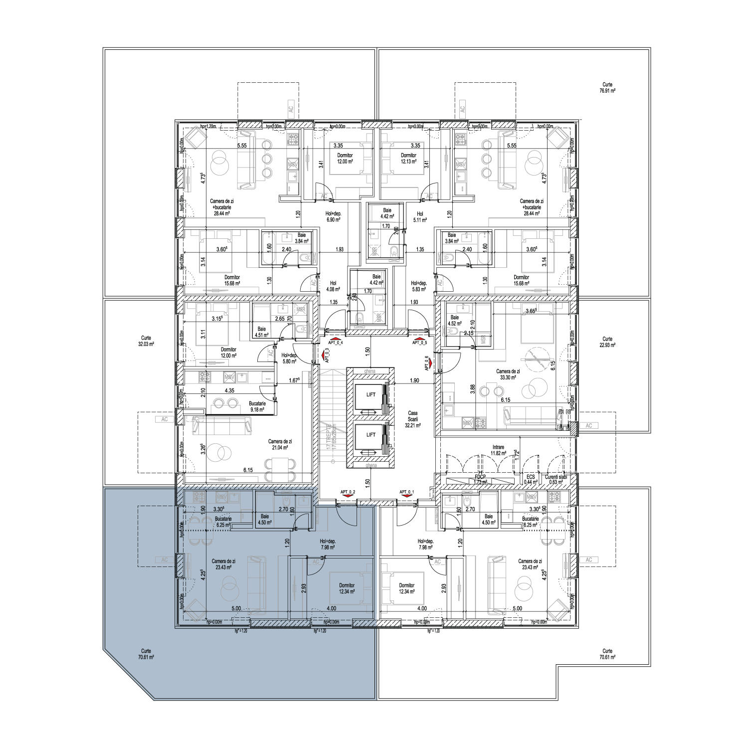 Plan de amplasare 2 CAMERE CU GRĂDINĂ TIP 3