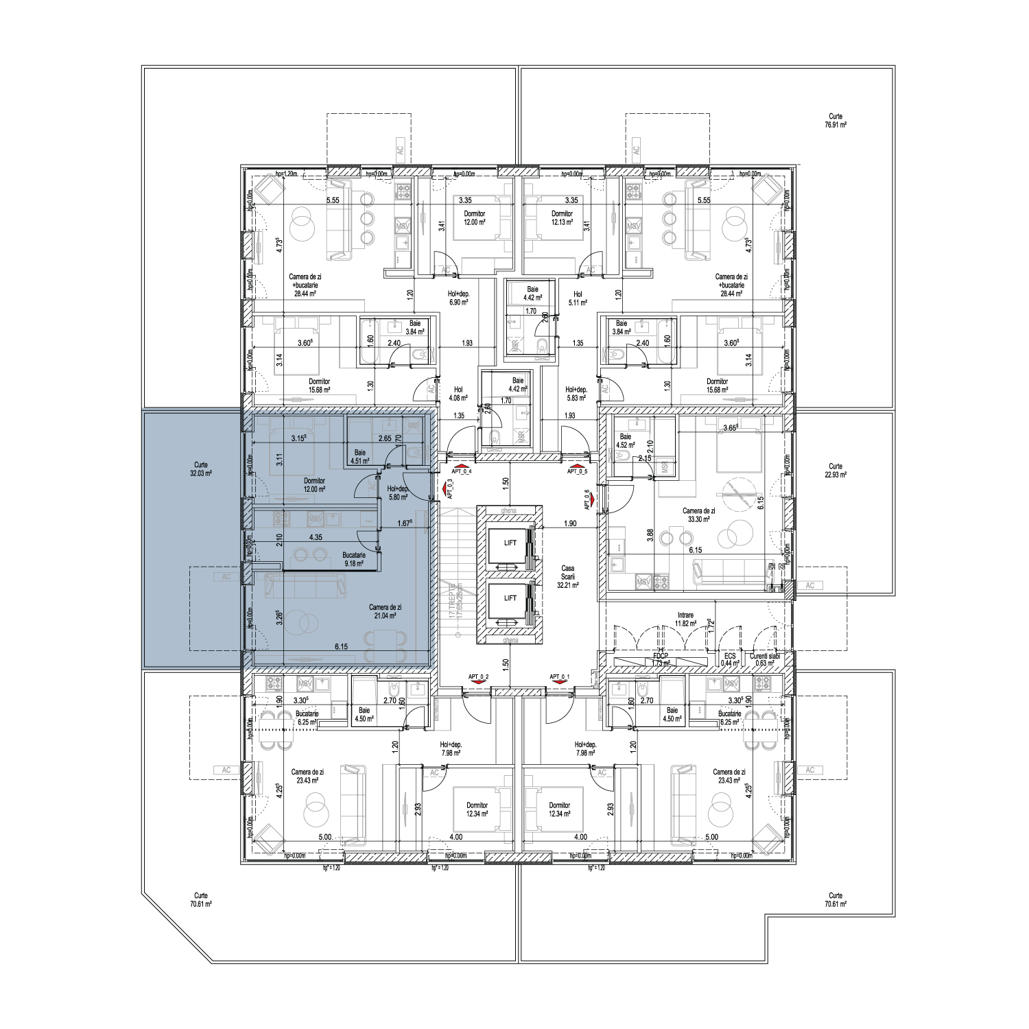 Plan de amplasare 2 CAMERE CU GRĂDINĂ TIP 2