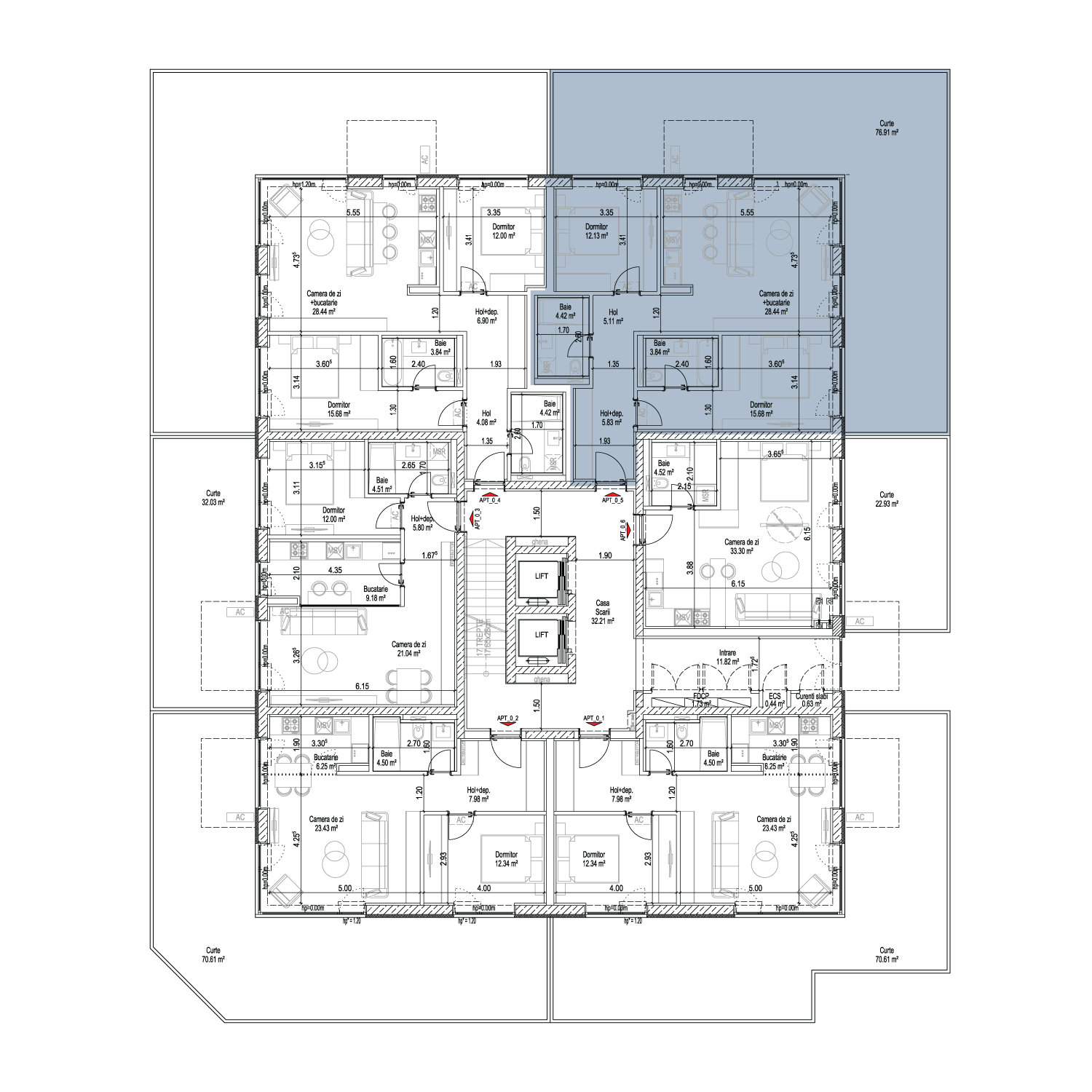 Plan de amplasare 3 CAMERE CU GRĂDINĂ TIP 2