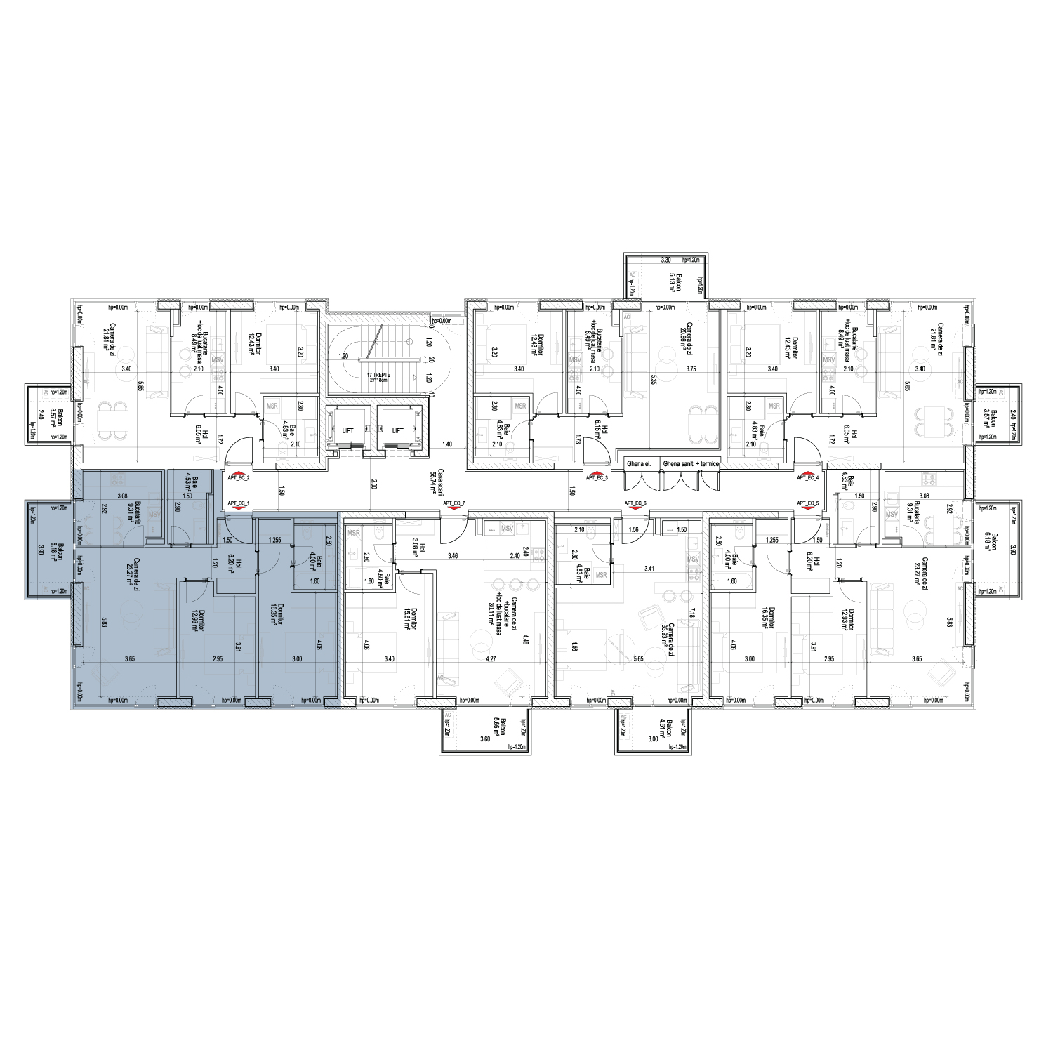 Plan de amplasare 3 CAMERE TIP 3