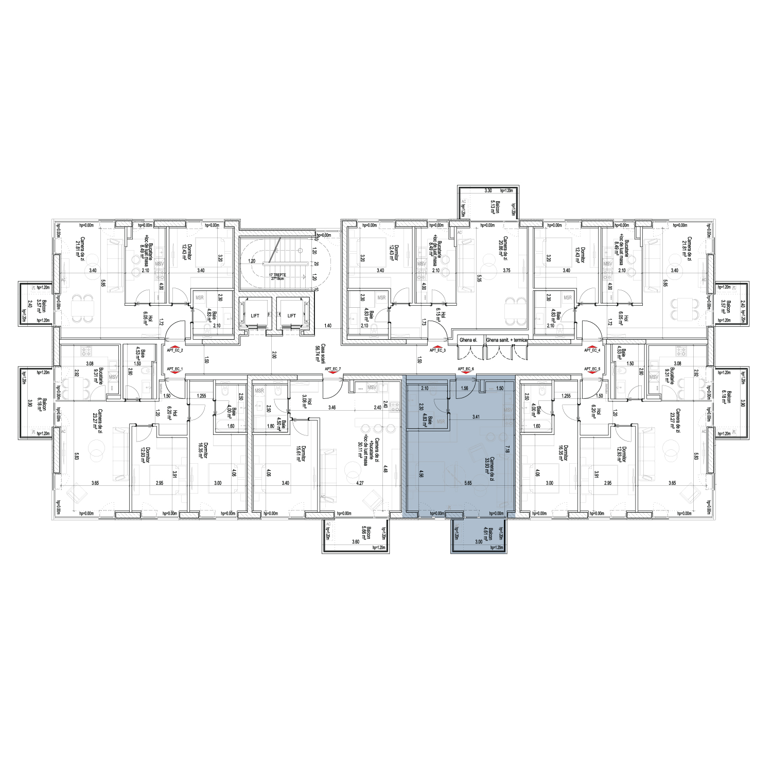 Plan de amplasare GARSONIERĂ TIP 1